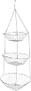 KitchenCraft Hanging Vegetable Rack, Metal, Set of 3 Kitchen Storage Baskets with Chain and Hook, Silver, 8cm x 25cm
