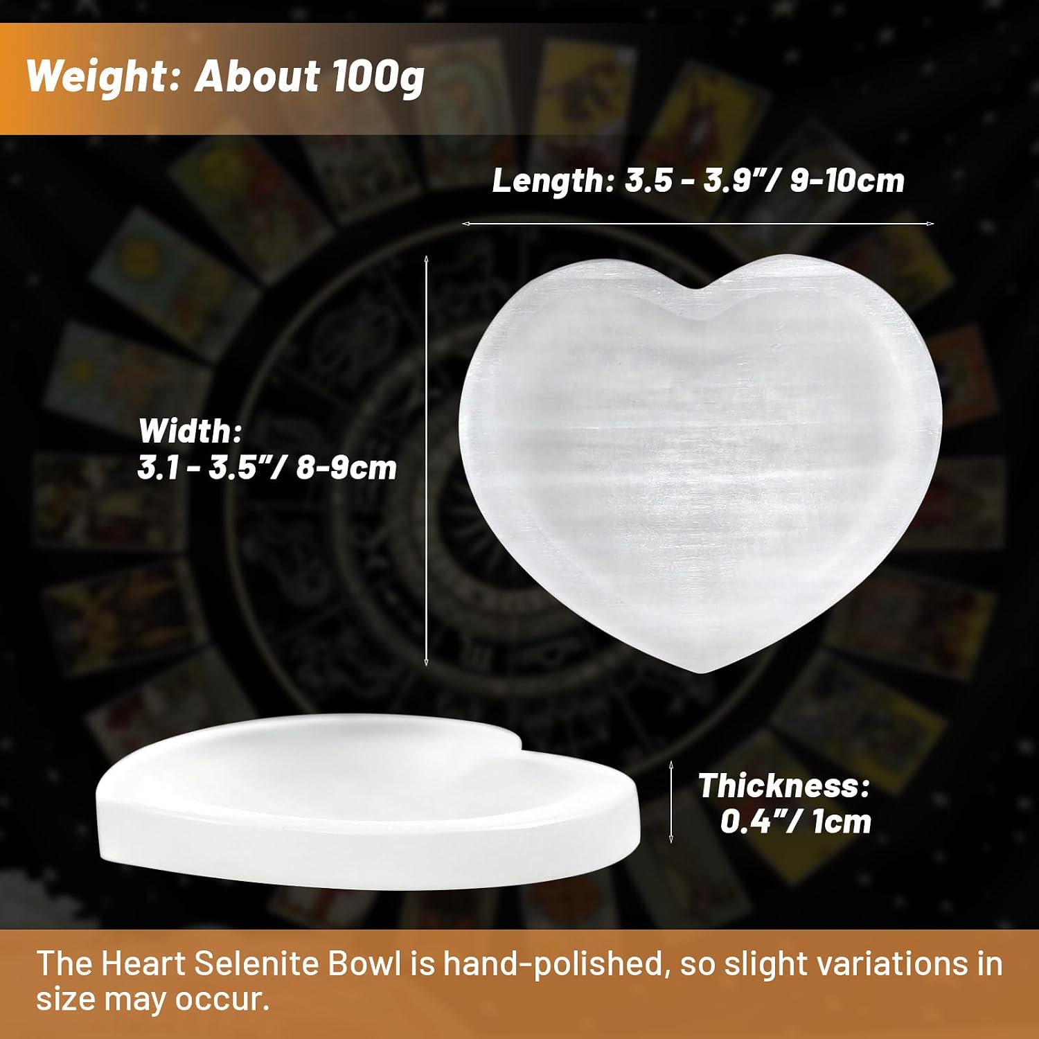 Selenite Bowl – 3.9" Selenite Charging Plate Heart Shape Crystal