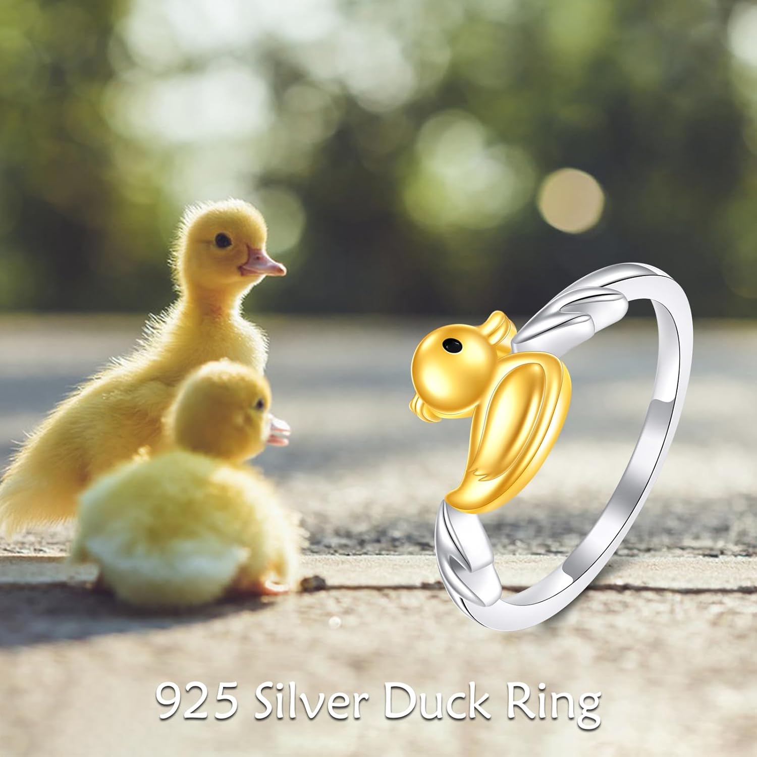 CRMAD Duck Ring for Women Sterling Silver Duck Ring Cute Animal Jewelry Gift for Women - Image 4