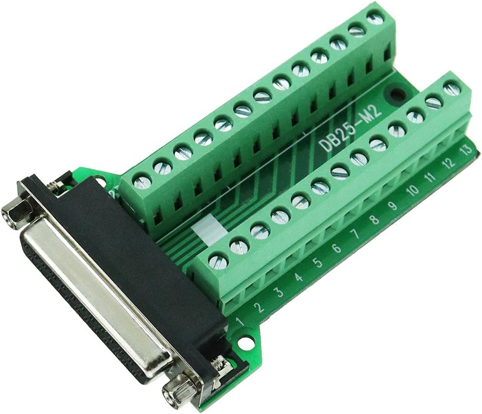 TwinkleBay Connector Db25 D-sub Female Plug 25-pin Port Terminal Breakout PCB Board