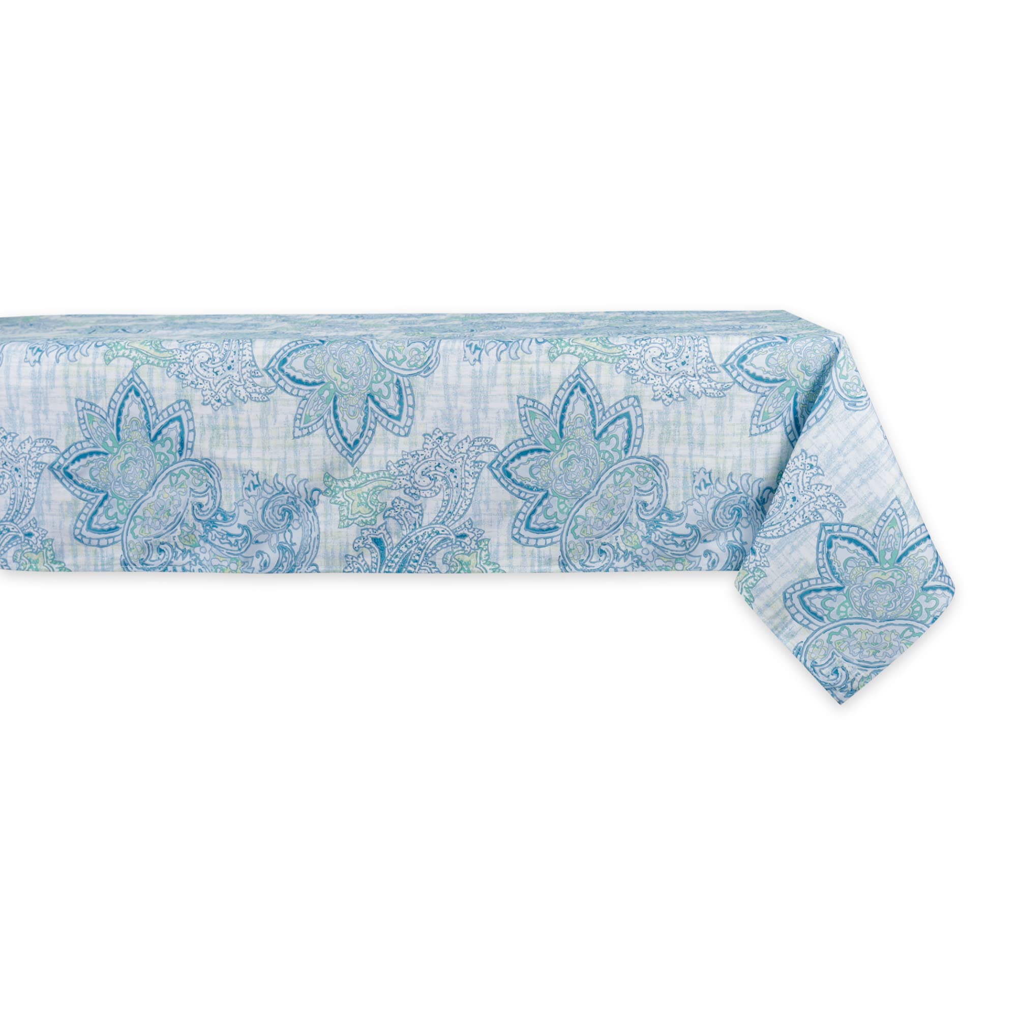 DII Blue Paisley Outdoor Tabletop Collection, Stain Resistant & Waterproof, 60x120, Blue