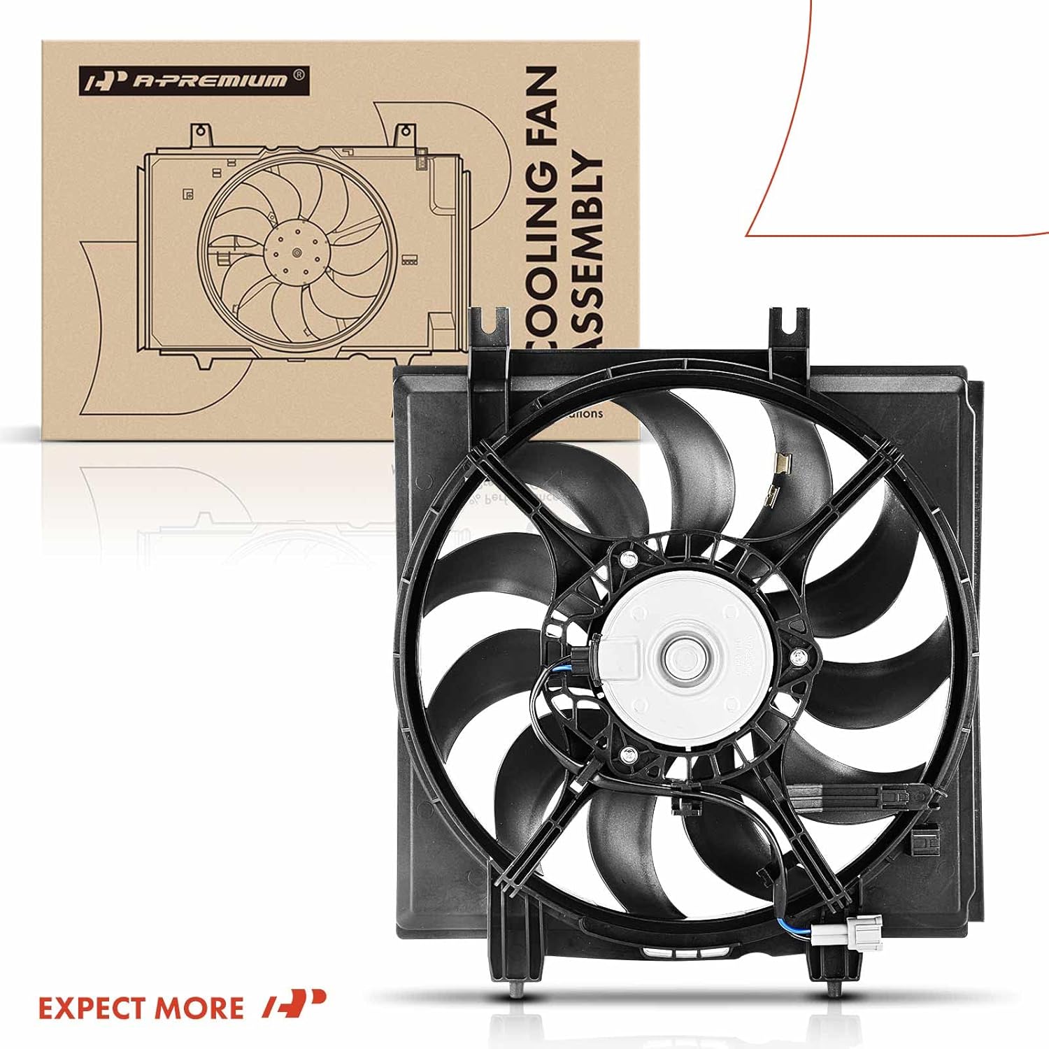 A-Premium Right A/C Condenser Fan Assembly Compatible with Select Subaru Models - Forester 2014-2018, WRX 2015-2021 - Replace# 73310SG000