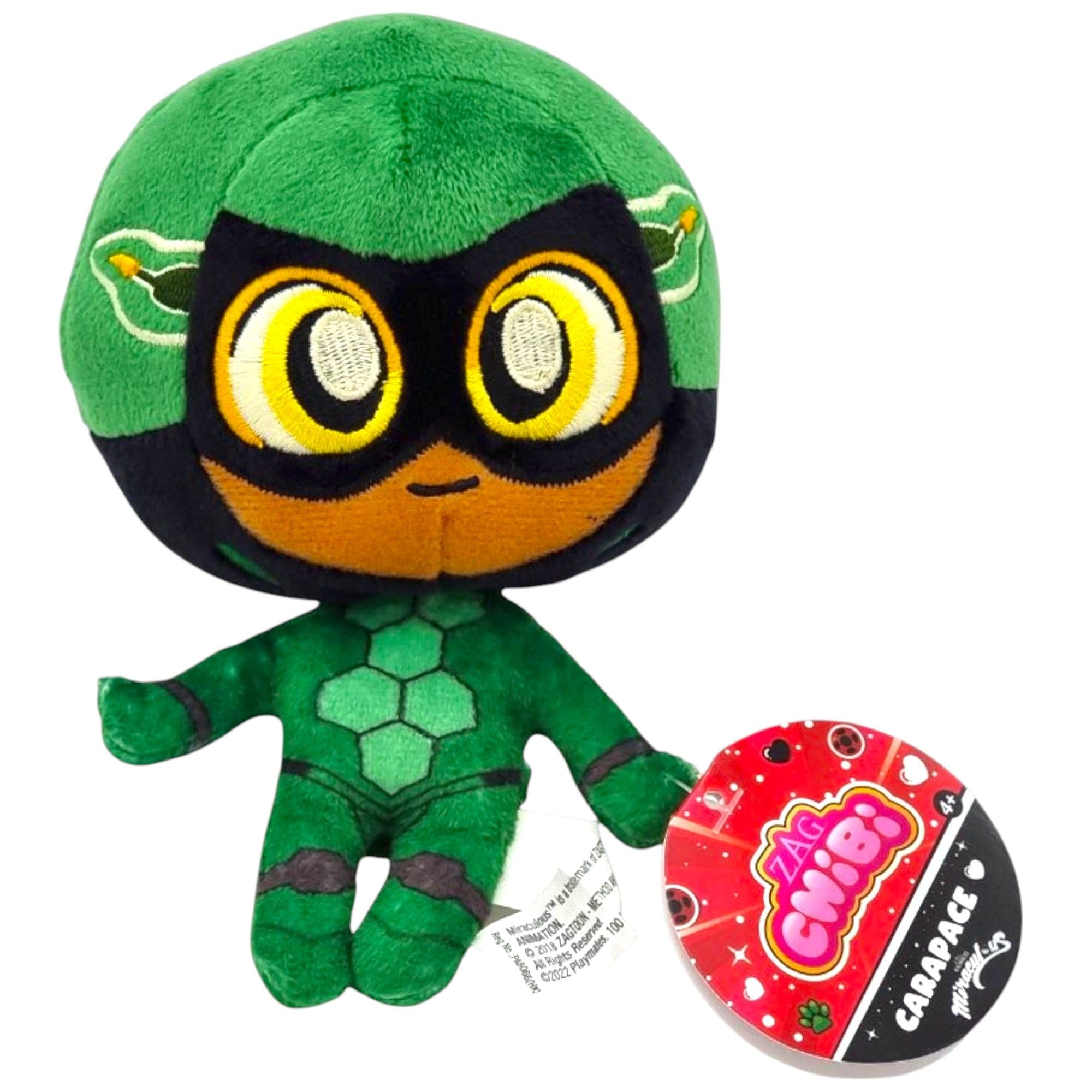 Bandai Miraculous Chibi Carapace Plush Toy From Tales of Ladybug and Cat Noir, 15cm Soft Toy, Super Soft and Cuddly (P50703)