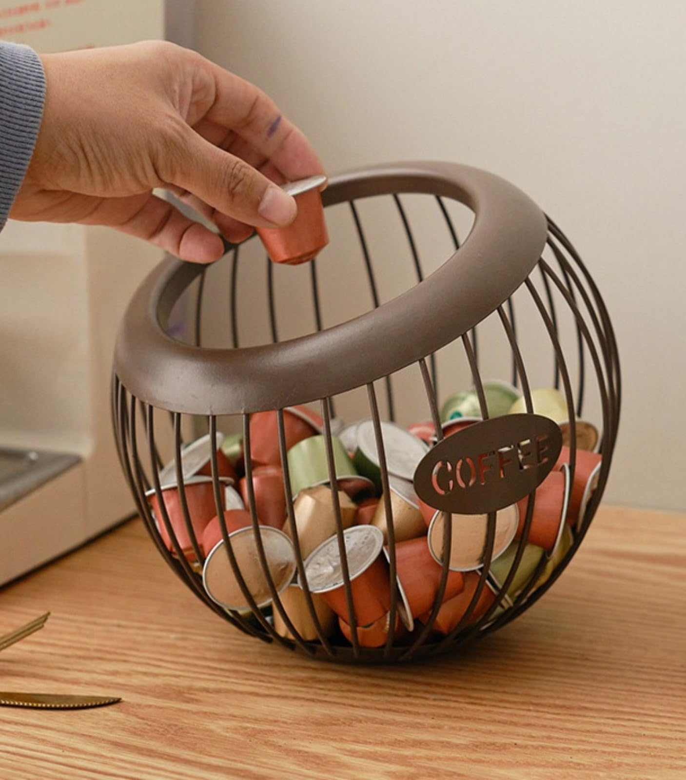 Generico Porta Cialde caffè, Tazza K di Grande capacità e Organizer per Cialde caffè Espresso, Cestello Porta Capsule caffè nel Metallo