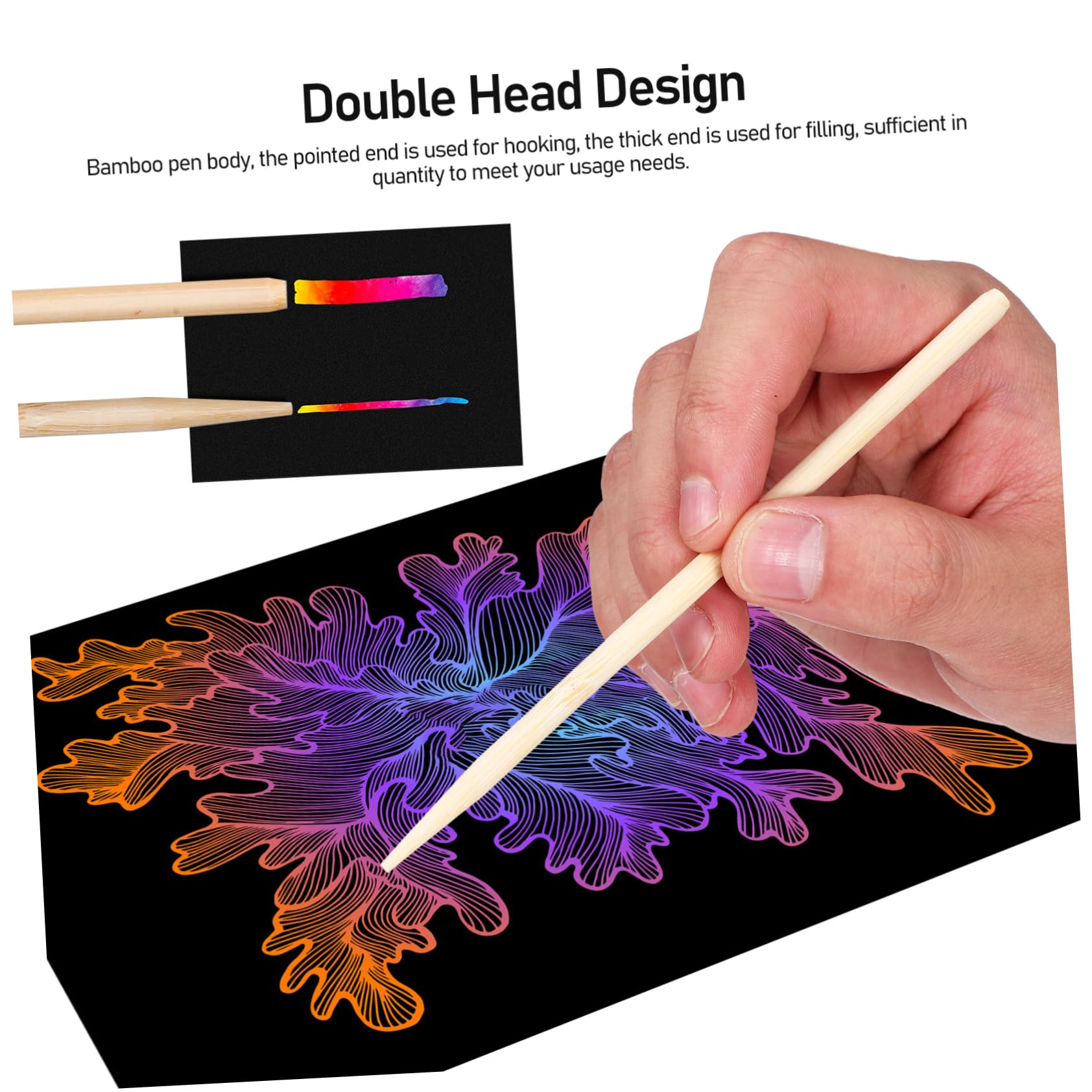 3 Ensembles Outil De Stylet En Bois Produit En Papier Stylo Anti-rayures De Voiture Craft Outils De Stylet En Bois Pour Papier Brouillon Stylet À Gratter Bambou 150 Pièces * 3