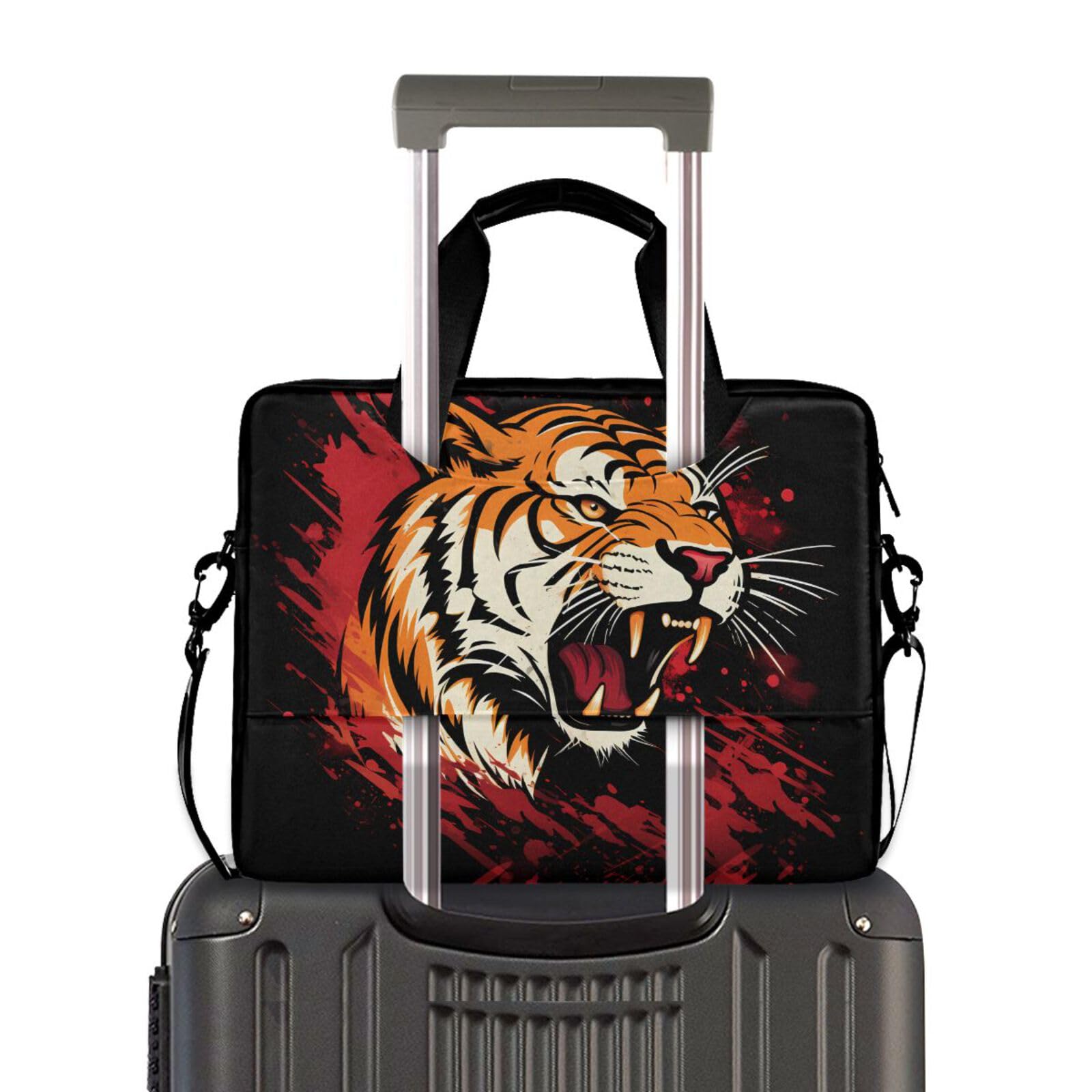 ALAZA Borsa per laptop da 16 15,6 pollici, pavone e fiori, borsa per laptop per donne uomini studenti lavoro, borsa a tracolla da viaggio messenger tote case maniche