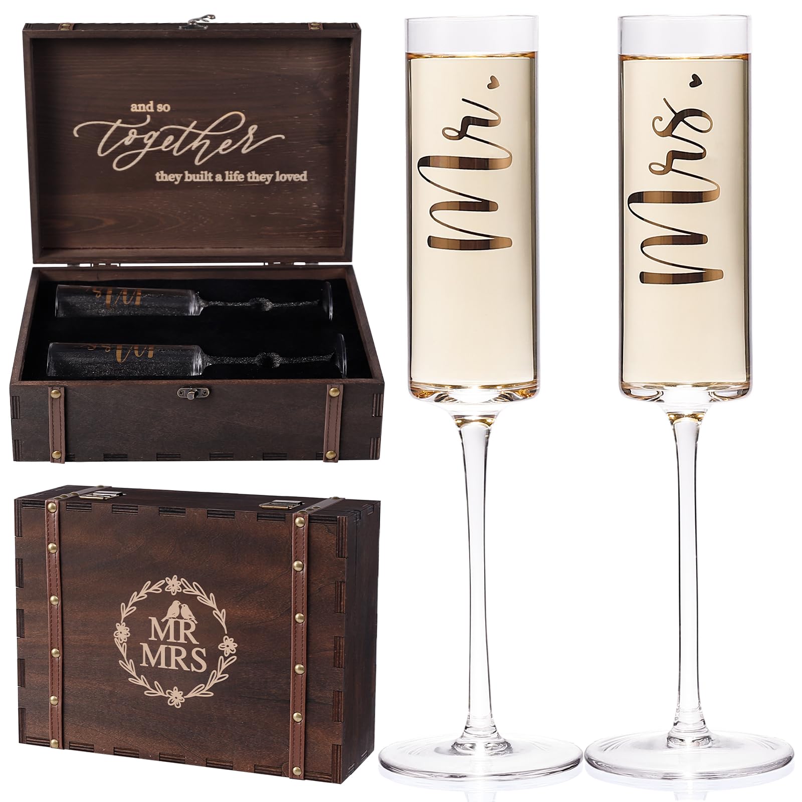 Physkoa Mr & Mrs Champagne Flutes Wedding Gift Set -1