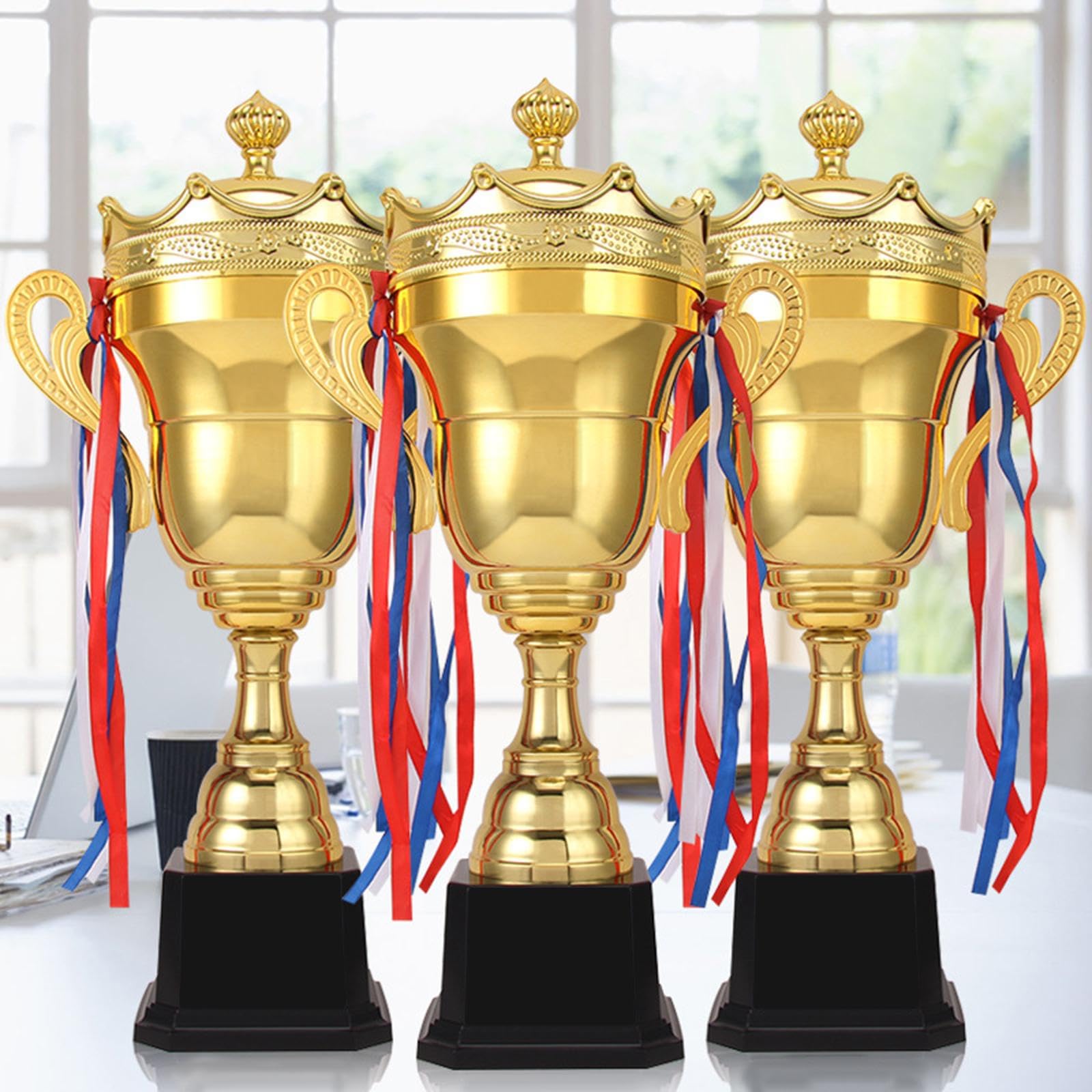 Colcolo Award Trophy Trophäe Siegerpokal Aus Metall mit Band für Turniere Meisterschaften Spiele Sportwettbewerbe Shows für Verein Sportplatz Gem