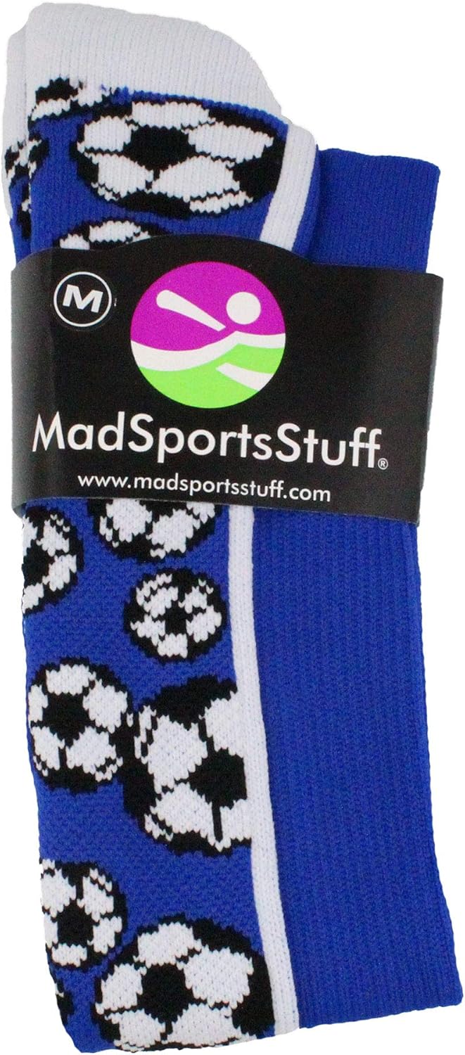 MadSportsStuff Crazy Soccer Socks with Soccer Balls Over The Calf (Multiple Colors) : Clothing