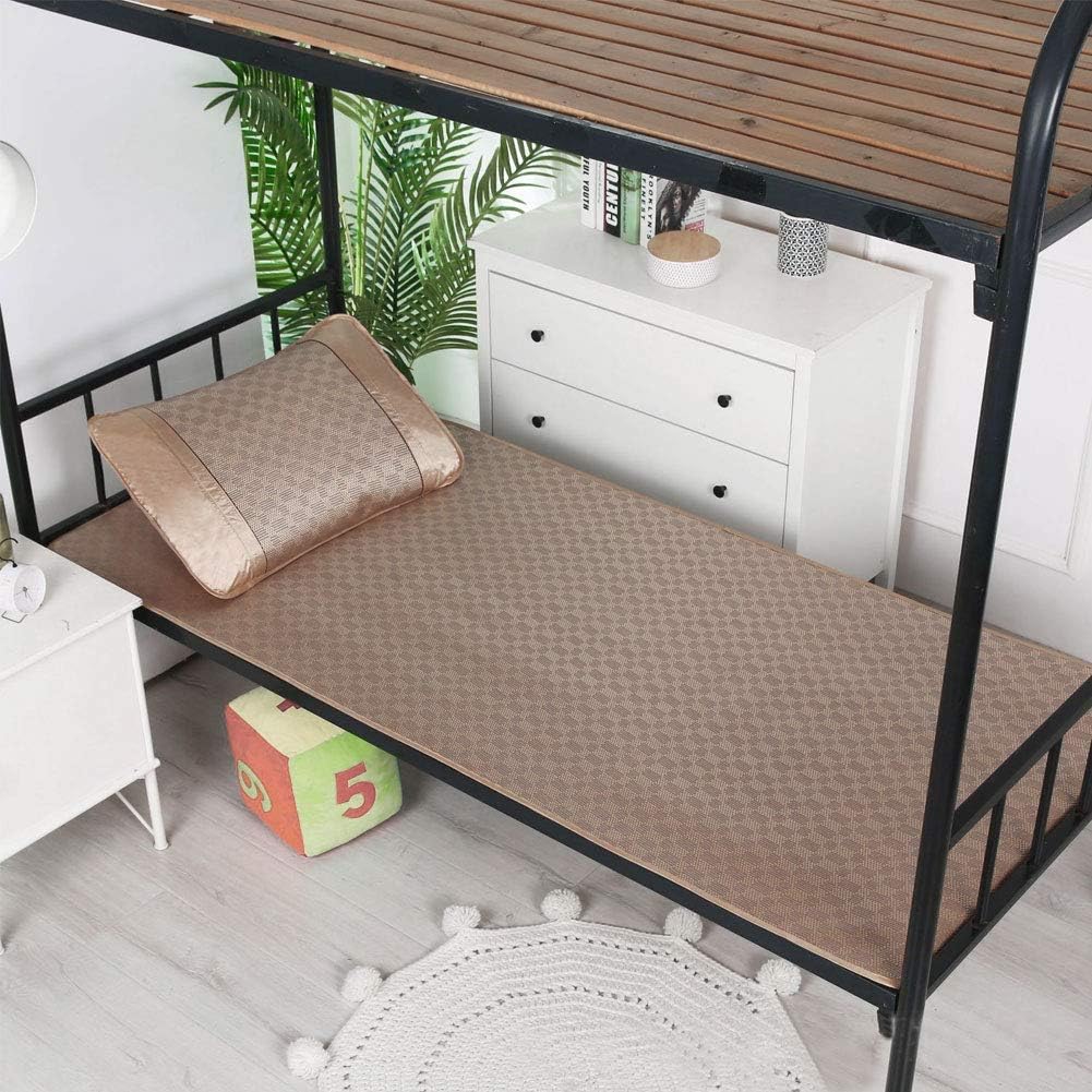 Yosoo Portable Rattan Summer Sleeping Mat Folding Single Summer Sleeping Mat Student Cooling Mat for School Dormitory(1#)