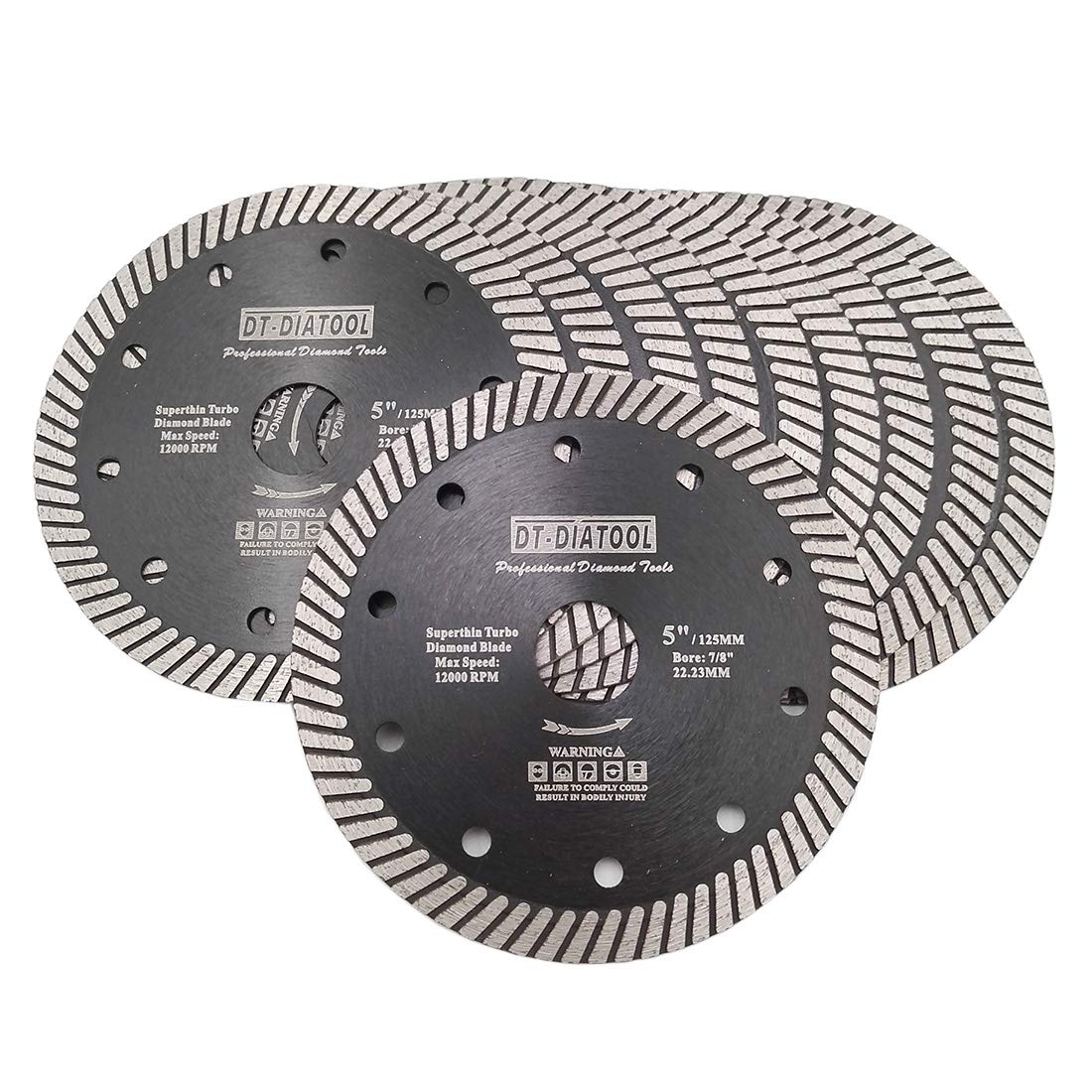 DT-DIATOOL Disco Tronzador Diamante 10 Piezas 125 mm x 22,23 mm Super Dünn Hoja de Sierra para Corte de Porcelanico Azulejos Mármol Granito Cerámica