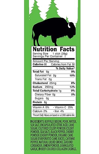 Miniatura 2 de Pearson Ranch - Palitos de carne de búfalo, paquete de 12 palitos de carne de bisonte, bajos en carbohidratos, sin gluten, sin MSG, altos en