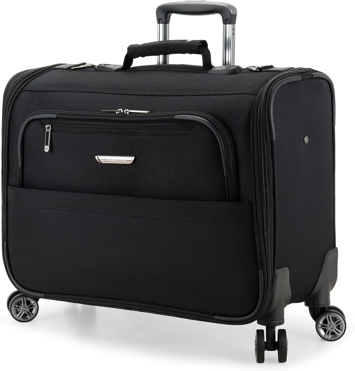 Carry-On Softside - Bolsa de ropa giratoria con 8 ruedas, color negro, 21 pulgadas