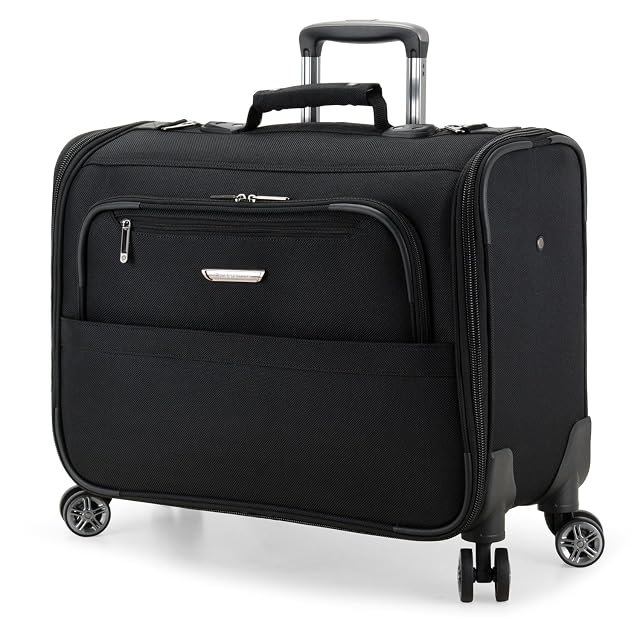 Travelers Choice Carry-On Softside 8-Wheeled Spinner Garment Bag Luggage Black 21-Inch