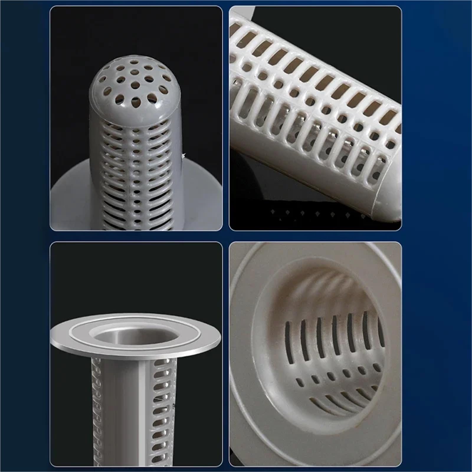 4 filtros de Drenaje Fregadero plástico, antiobstrucción, atrapapelos, Ducha, baño, tuberías Esenciales y Accesorios para Fregadero Cocina BañO