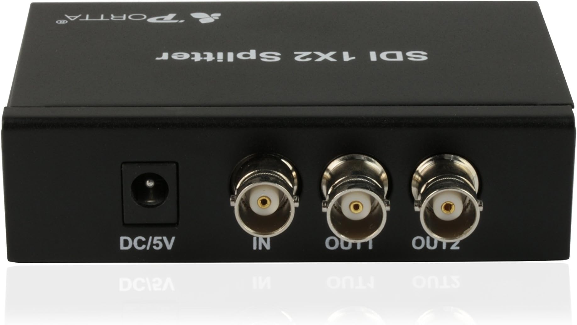 Portta SDI Splitter 2 Port 1x2 1 In 2 Out with 3G SDI HD-SDI Support Cable over 100m and Full HD Metal Case for SDI Camera or CCTV System DVR SDI Monitor or Other SDI Device