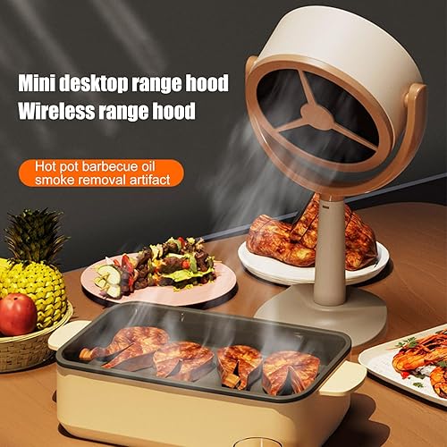 Miniatura 8 de Mini campana extractora de escritorio, campana extractora portátil, mini campana extractora ajustable con fuerte succión y bajo ruido, ventilador