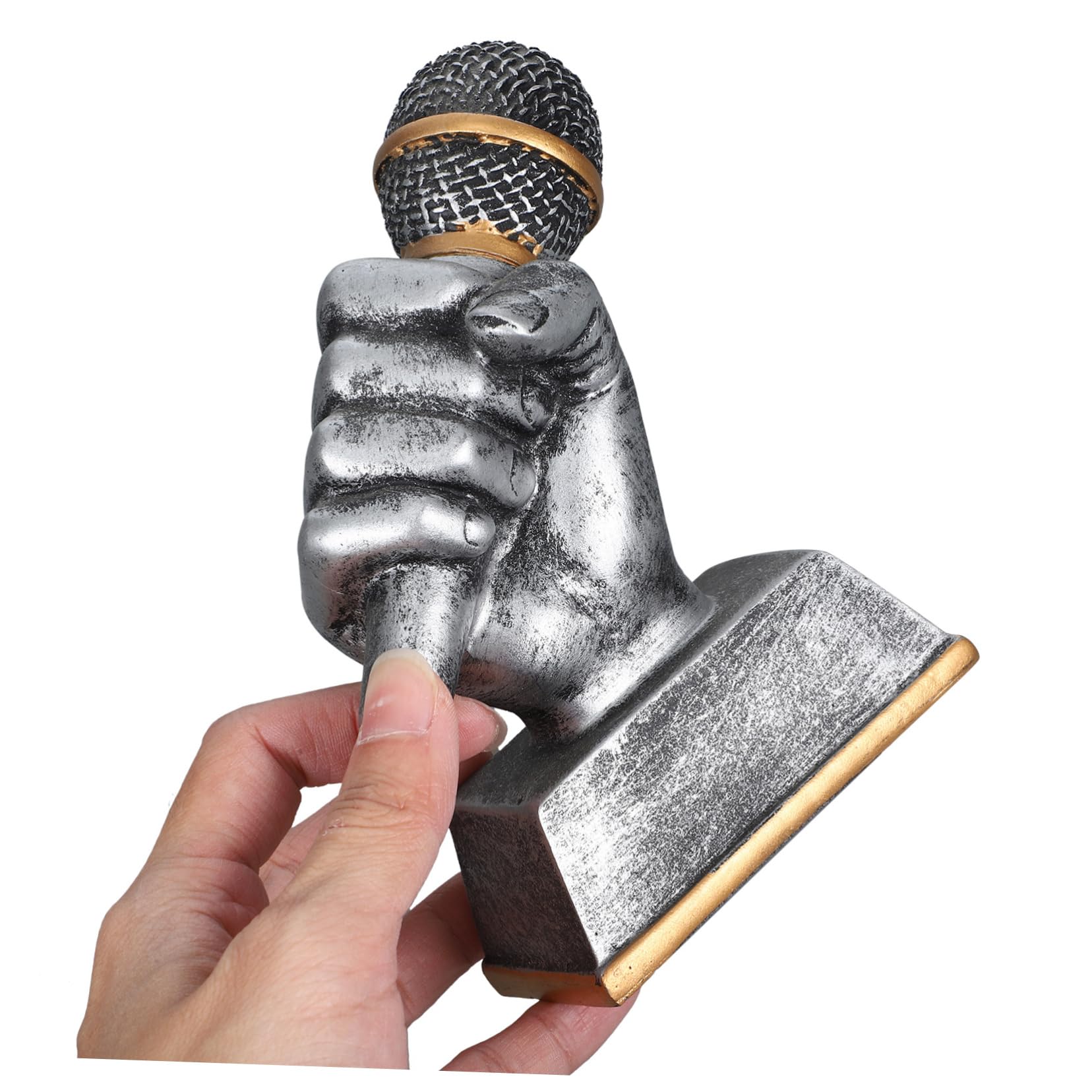 SWAYVES Trofeo Di Musica Trofeo Di Tifo Trofeo Di Partecipazione Musicale Microfono per Trofeo per Cantanti Trofeo Artistico per Cantanti/Sier*2Pcs/14 * 12Cm