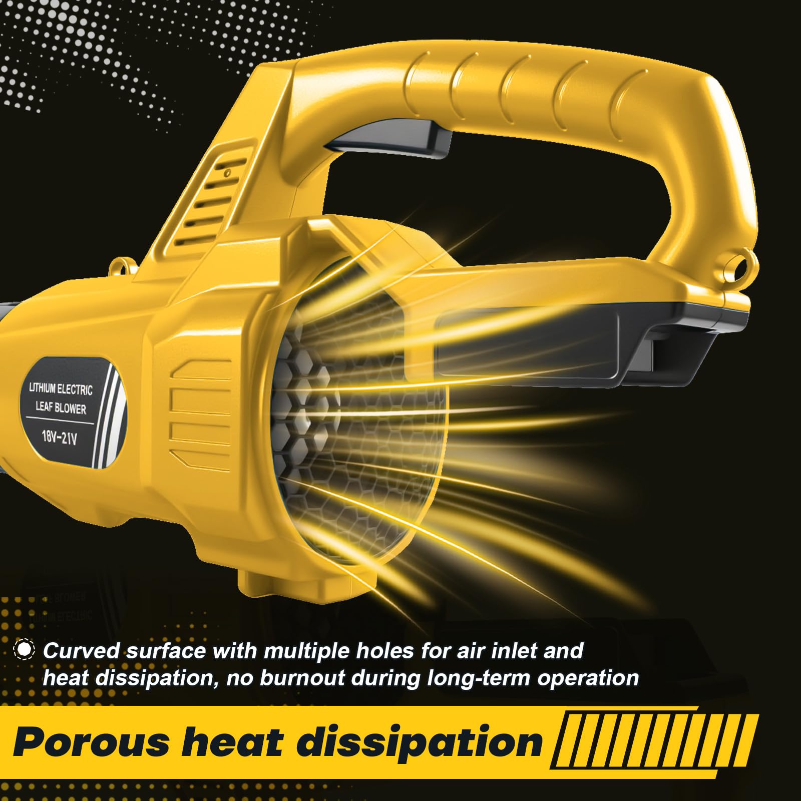 Akumulatorowa dmuchawa do liści kompatybilna z akumulatorem Dewalt 20 V, elektryczna dmuchawa ogrodowa z Turbo-Boost, prędkość powietrza 33 m/s do czyszczenia ogrodu, pielęgnacji trawnika i