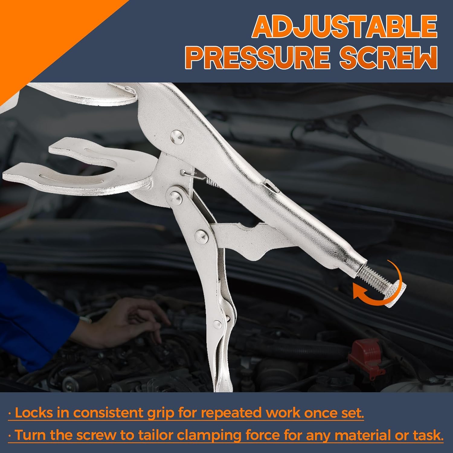 10"(225mm) Locking Pliers Set, 2 Pack Heavy Duty Welding Clamps | Quick-Lock Release, Adjustable Vise Grip Pliers for Metalworking, Woodworking, Auto Repair, and DIY Projects