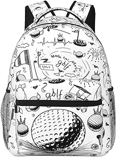 Golf Backpack 16 Inch School Backpacks 3D Print Lightweight Ball Bookbag Casual Sport Daypack Travel Bag for Kids Girls Boys Men Gifts