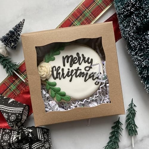 Miniatura 2 de 100 cajas de galletas de 4 x 4 x 2.5 pulgadas cajas de panadería con ventana, cajas de golosinas, cajas de postre, cajas de canela, papel kraft