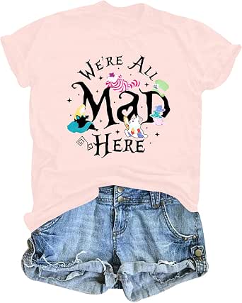 Refugeek Tees Men's T-Shirt - 'We're All Mad Here' Indigo Graphic - Large