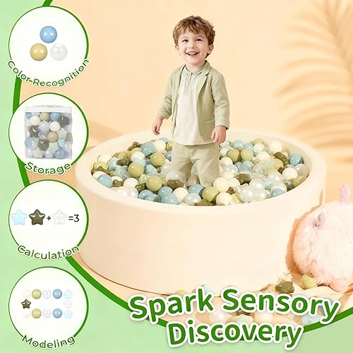 Miniatura 5 de TRENDPLAY Pelotas de bolas de estrella 50, 100, 200, 500, para niños pequeños, formas de pelotas para niños y niñas, diversión, fiesta de