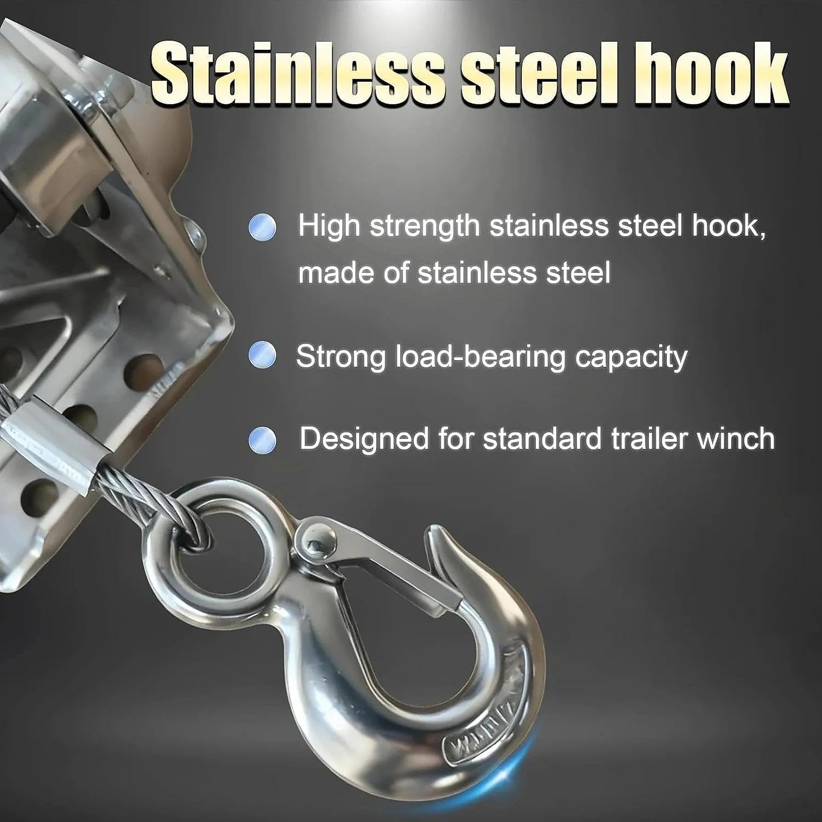Verricello Manuale Acciaio Inox 500kg 10m con Freno(2600lbs) | Argano Manuale Piccolo con Cricchetto e Doppio Freno Autobloccante, per Barca Rimorchio Traino e Sollevamento