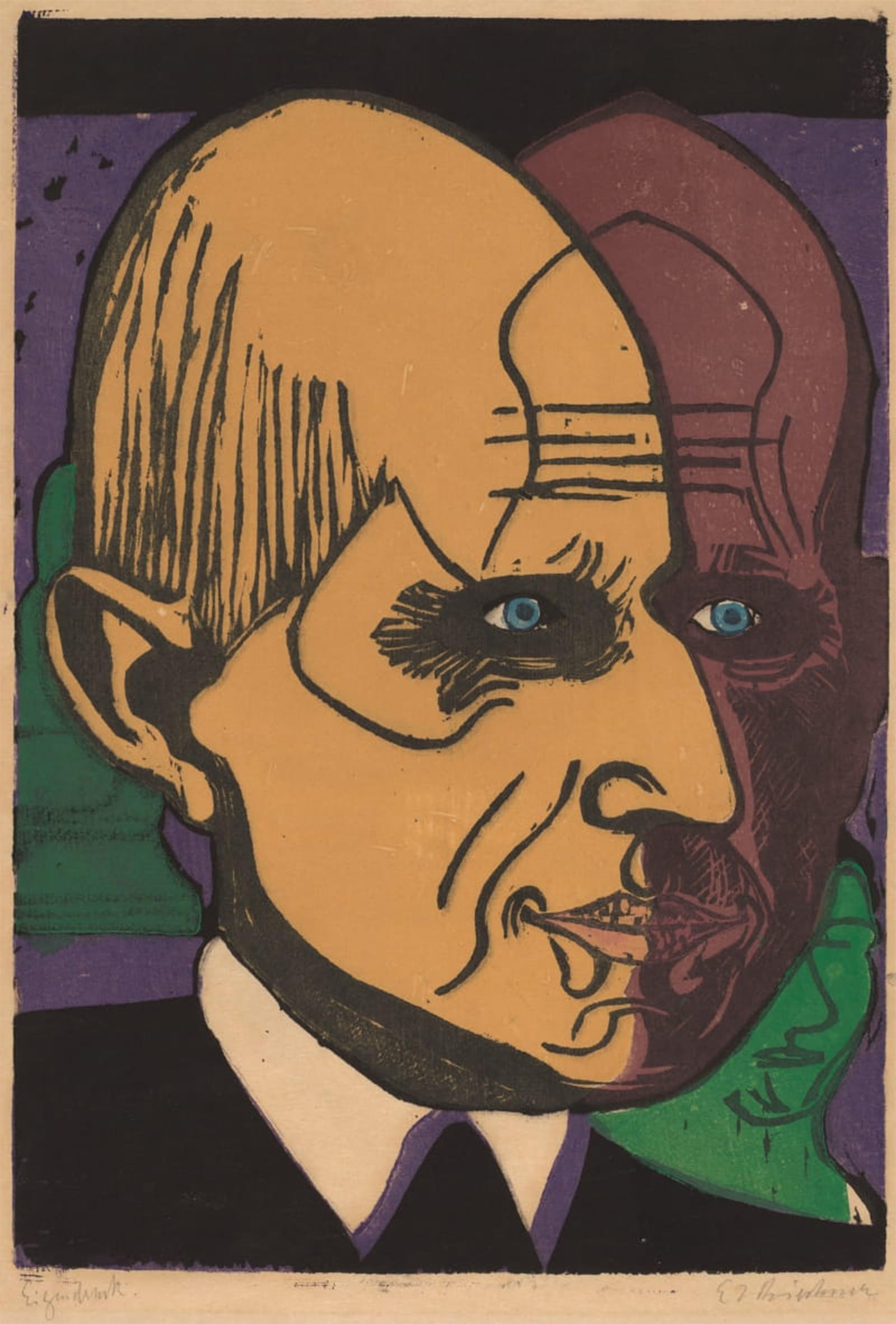 ARTXLXXBN Famous Print Painting Colorful Art Print Head by Ernst Ludwig Kirchner Canvas Art Decorations for Home Decor 60x90cm