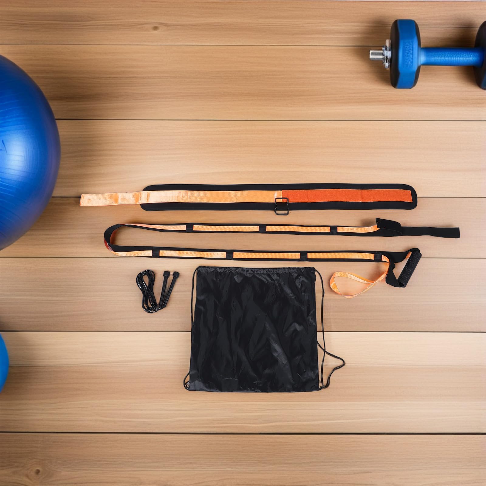 Cabilock Juego de Banda de Resistencia para Correr y Entrenamiento de Velocidad, Arnés Elástico de Alta Resistencia Naranja para Fútbol, Baloncesto y Sprint, Equipo Portátil para
