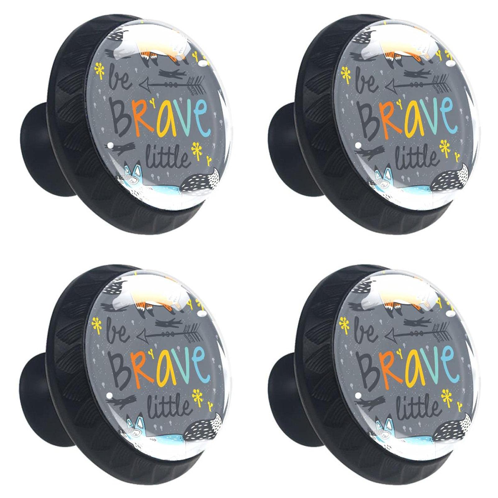 Boutons de meuble renard en cristal de forme circulaire lot de 4 haut de gamme