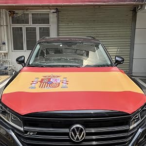 Car Flag Hood Cover for Spain National Flag - 2026 FIFA World Cup Vehicles Decorate Accessories Fits Coupe, Saloon, SUV, MPV, 4 Ft x 5 Ft (ES)
