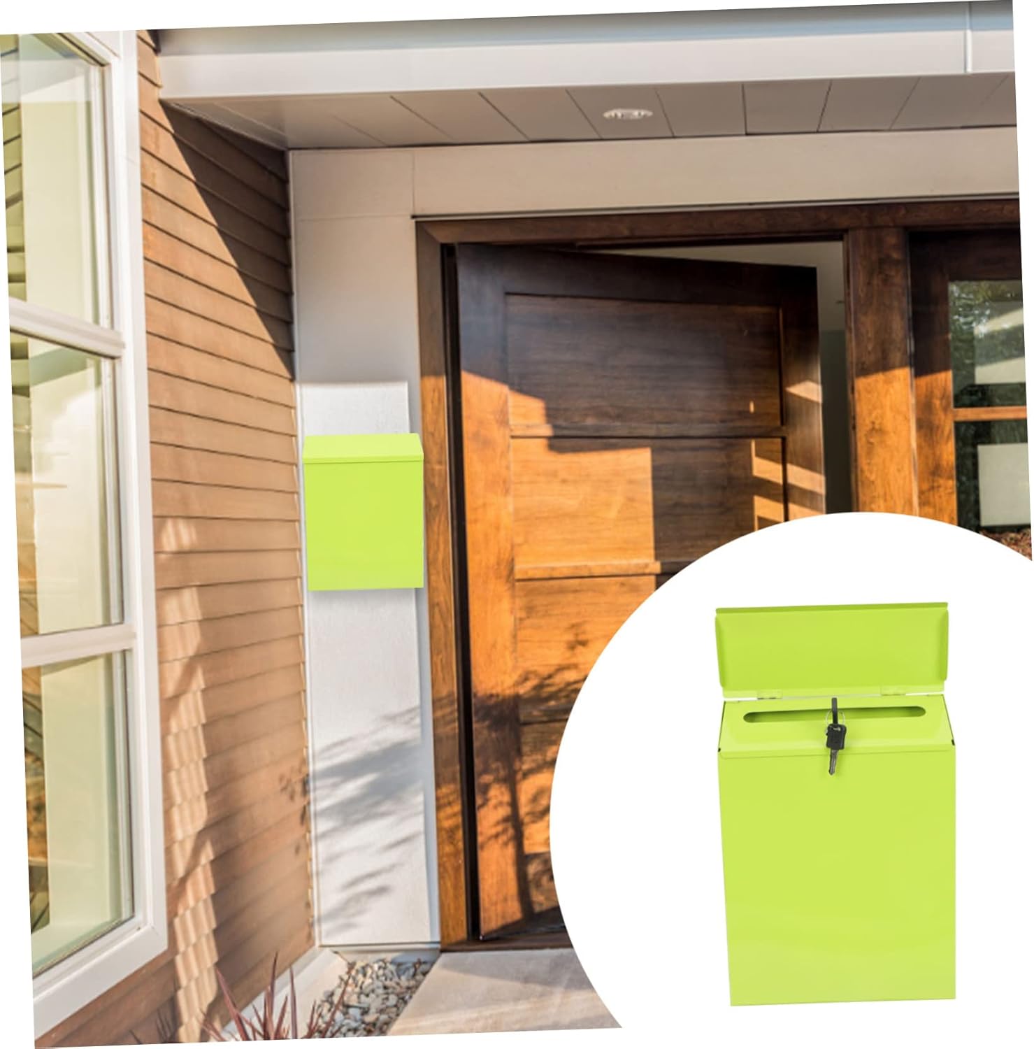 SHINEOFI Wall Mounted Mail Box Multi Function for Indoor and Outdoor Use Secure Letter Accessory with Lock Versatile Suggestion Box Simple Design for Home and Office