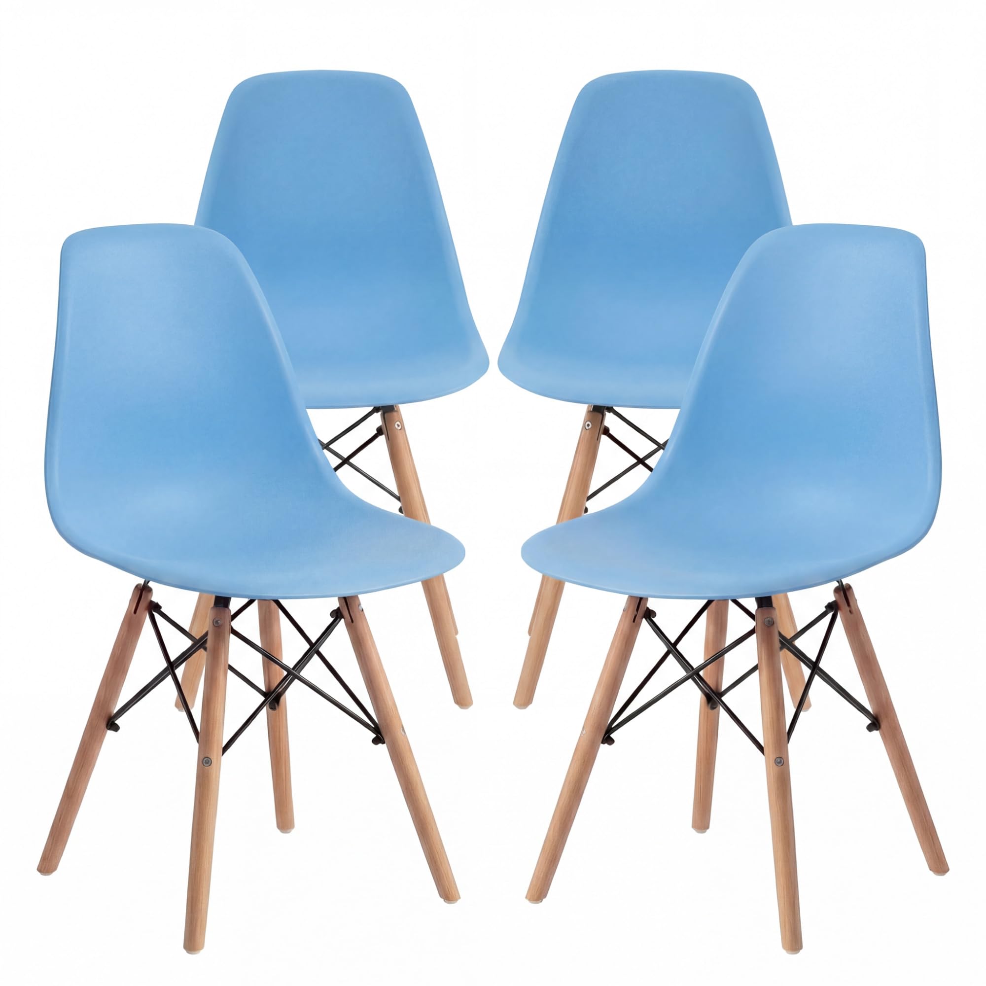 Furmax Modern Style Dining Chair Mid Century Modern DSW Chair, Shell Lounge Plastic Chair for Kitchen, Dining, Bedroom, Living Room Side Chairs Set of 4