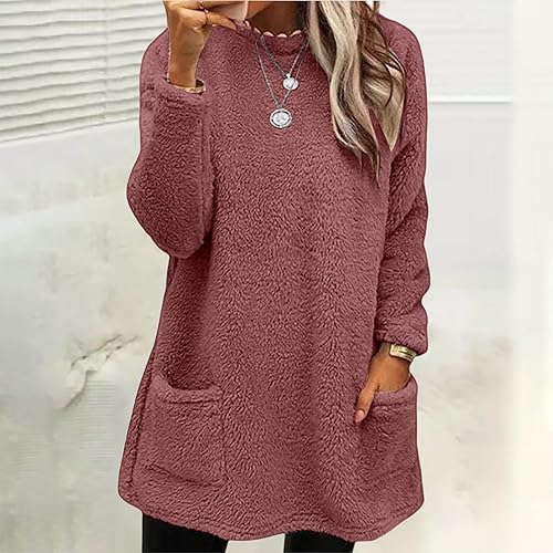 Miniatura 6 de Sudadera para mujer, suéter cálido de invierno de moda, suéter de forro polar grueso, talla grande, ropa de otoño, tops casuales sueltos