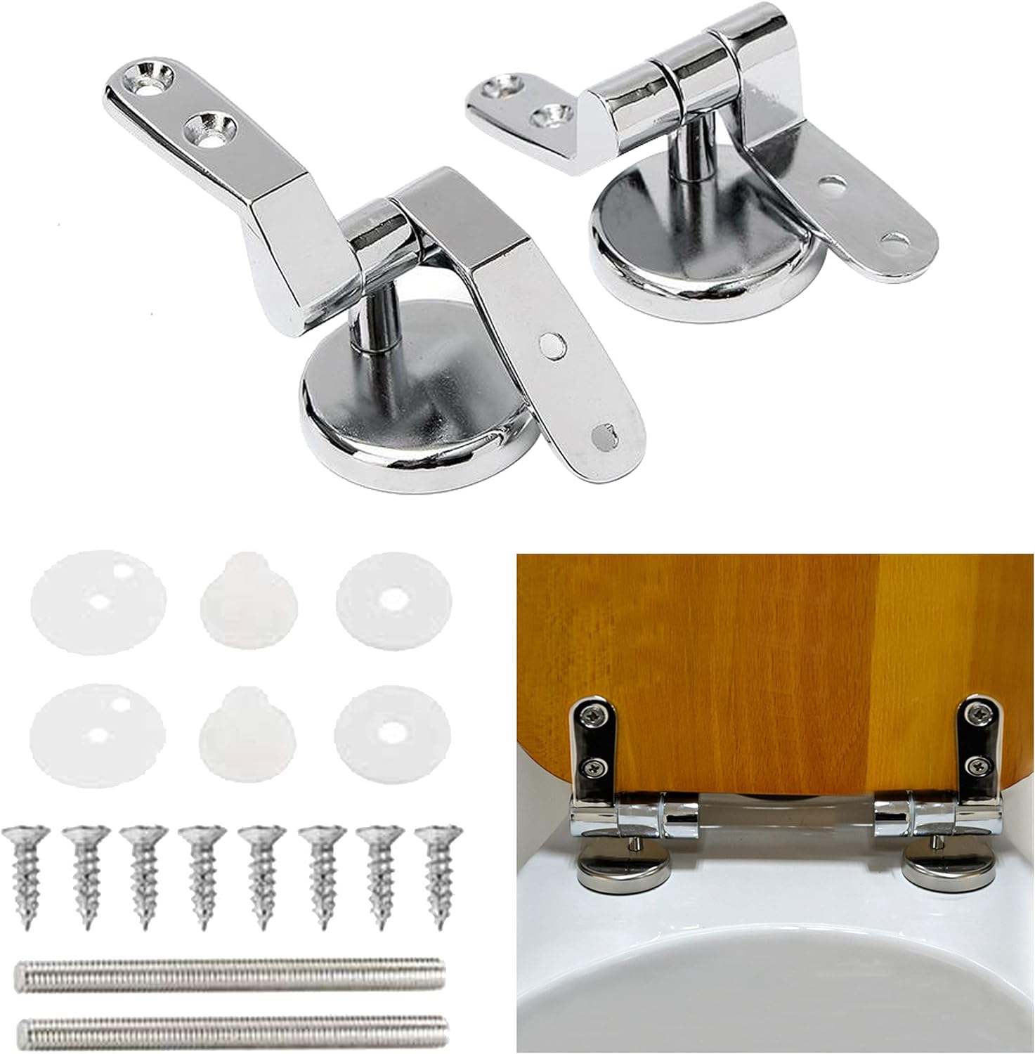 KOOKZ Toilet Seat Hinges Fittings,Replacement Toilet Seat Fixings Kit