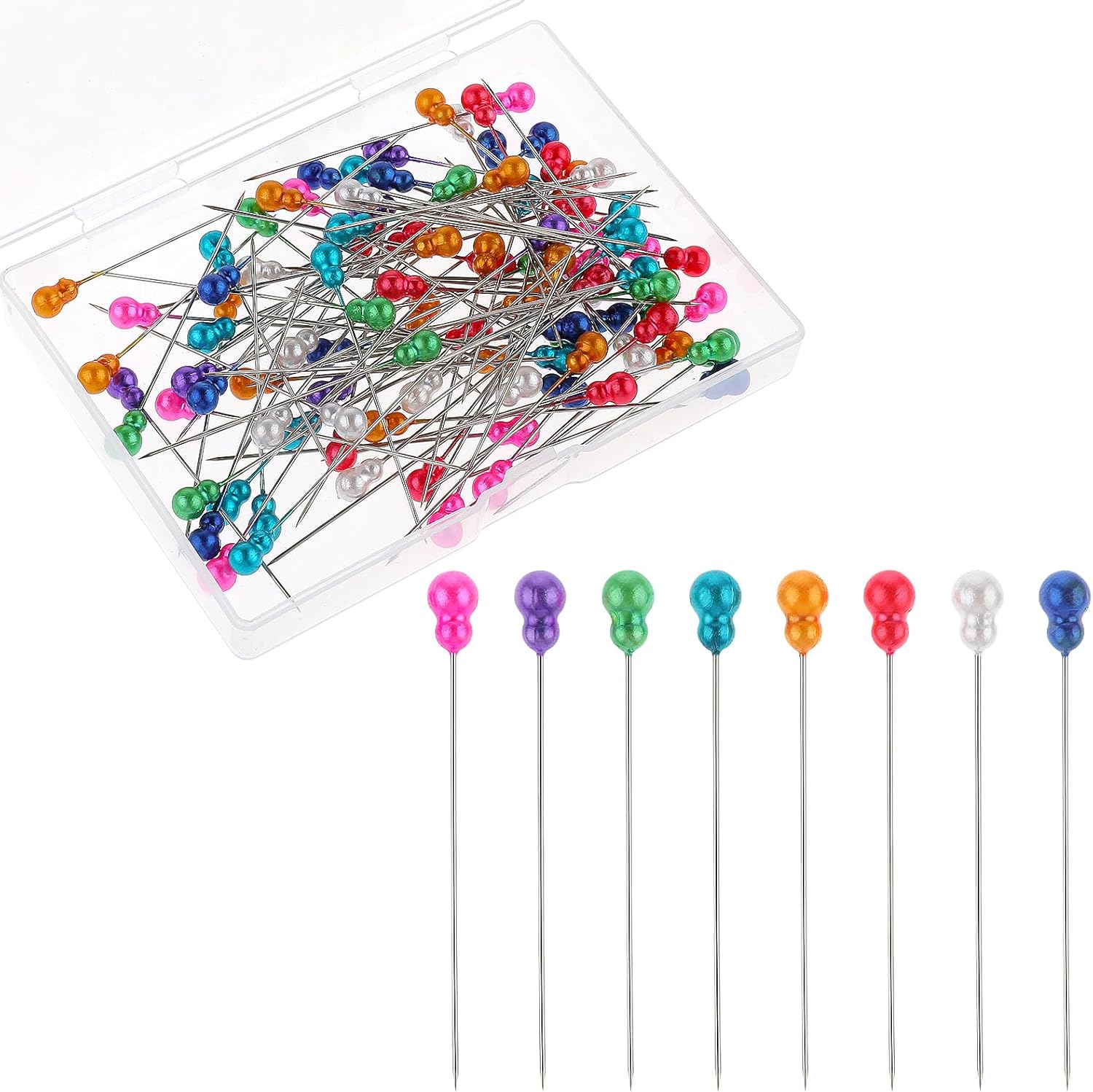 100PCS Sewing Pins with Colored Heads 2.2 Inch Long