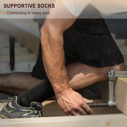 Miniatura 8 de BULLIANT Calcetines para correr para hombre, calcetines de compresión para hombres, suela acolchada transpirable y absorbente