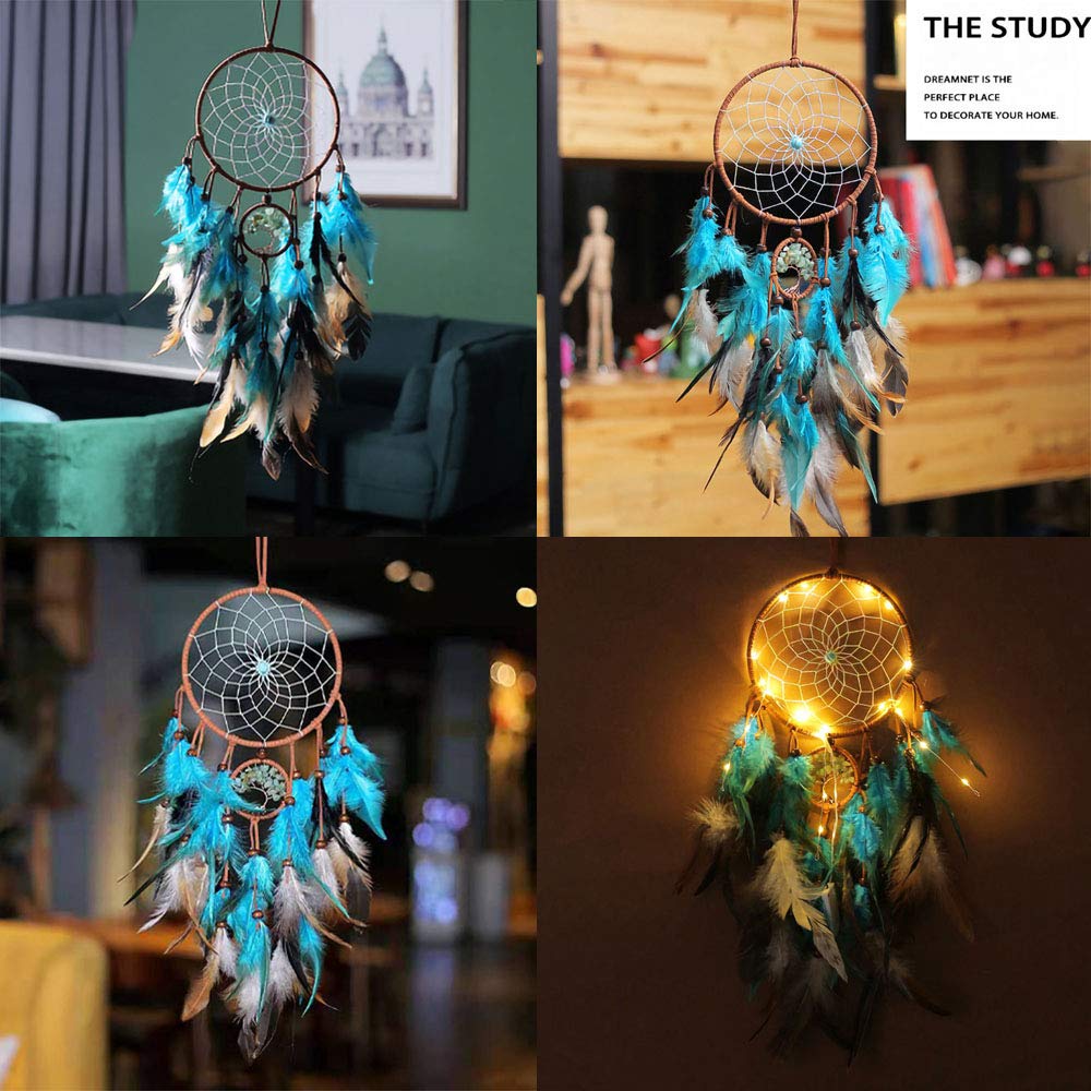 Attrape-êves,Sweet Dream Catcher, Décoration Murale LED,Violet Murale Indienne pour Chambre à Coucher, Bricolage, Cadeau de Mariage Noël, pour Enfants/Filles/Amis