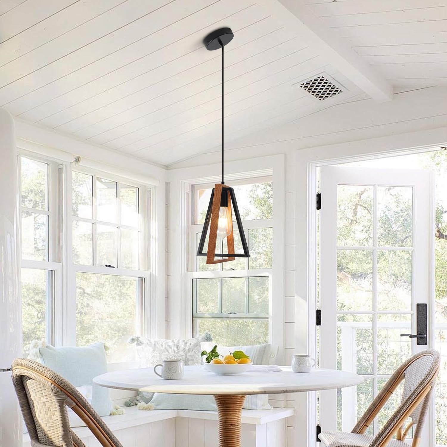 3 Pack Small Farmhouse Pendant Lights Kitchen Island Industrial Metal Pendant Light Fixture Black Hanging Light Fixture Vintage Pendant Light Fixtures for Dining Room Living Room