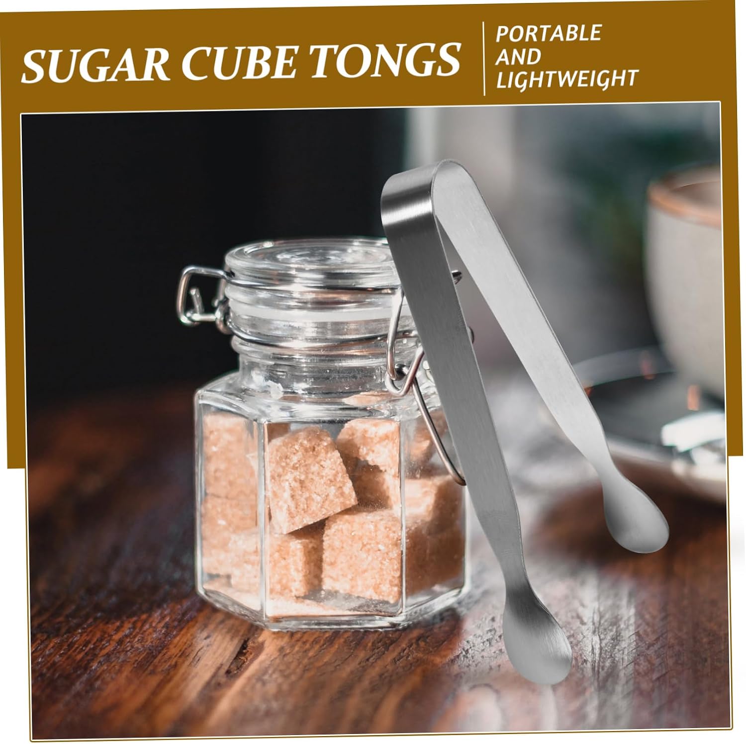 6pcs Mini Serving Tongs Stainless Steel Ice Sugar Cube Tongs Portable Easy to Clean for Food Parties