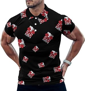 American Flag Car Mechanic Men's Golf Polo-Shirt Summer Short Sleeve T-Shirt Quick Dry Muscle Tees