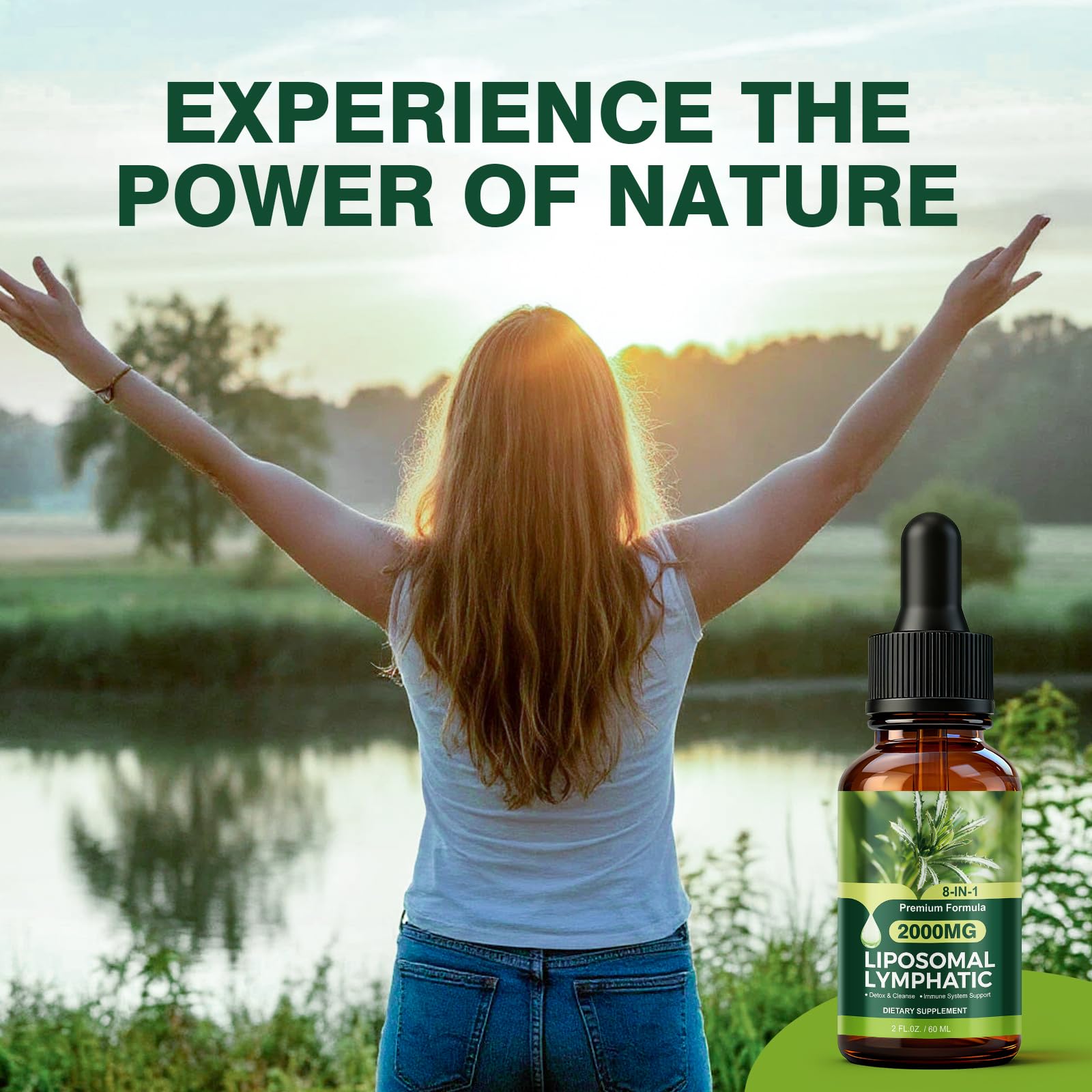 Lymphatic Drainage Drops for Detox and Cleanse, Liposomal Lymphatic Drainage Supplements with Cleavers, Calendula, Echinacea & Dandelion for Lymph Circulation & Immune Health, 2 floz — view 7