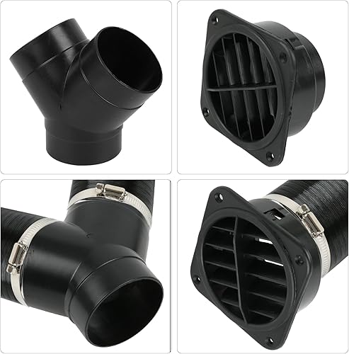 Miniatura 7 de Calentador diesel de 2.953 in Generador de tubería de conducto Tubo de conducto Y Rama Manguera de salida de aire caliente Manguera de salida de