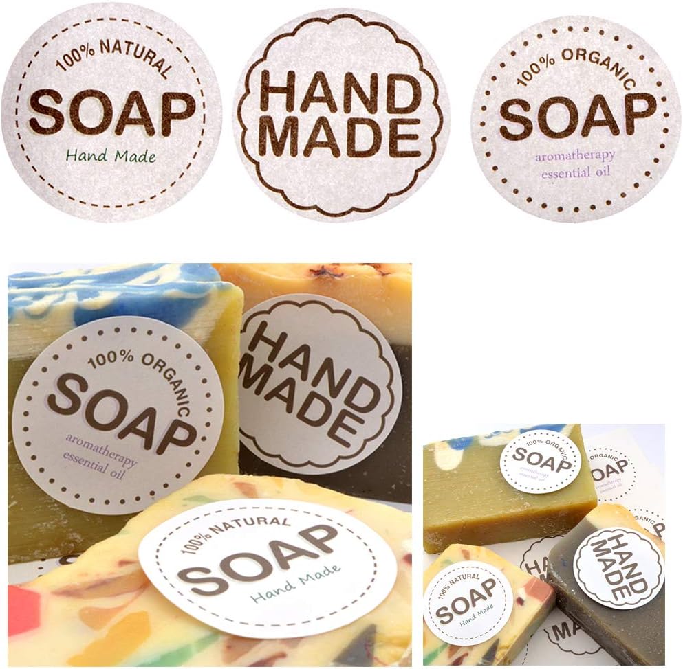 CHAWOORIM Hand Made Soap Wrapping Labels - Home Made Soap Stickers 3Kind Desinged DIY Soap Making Supplies