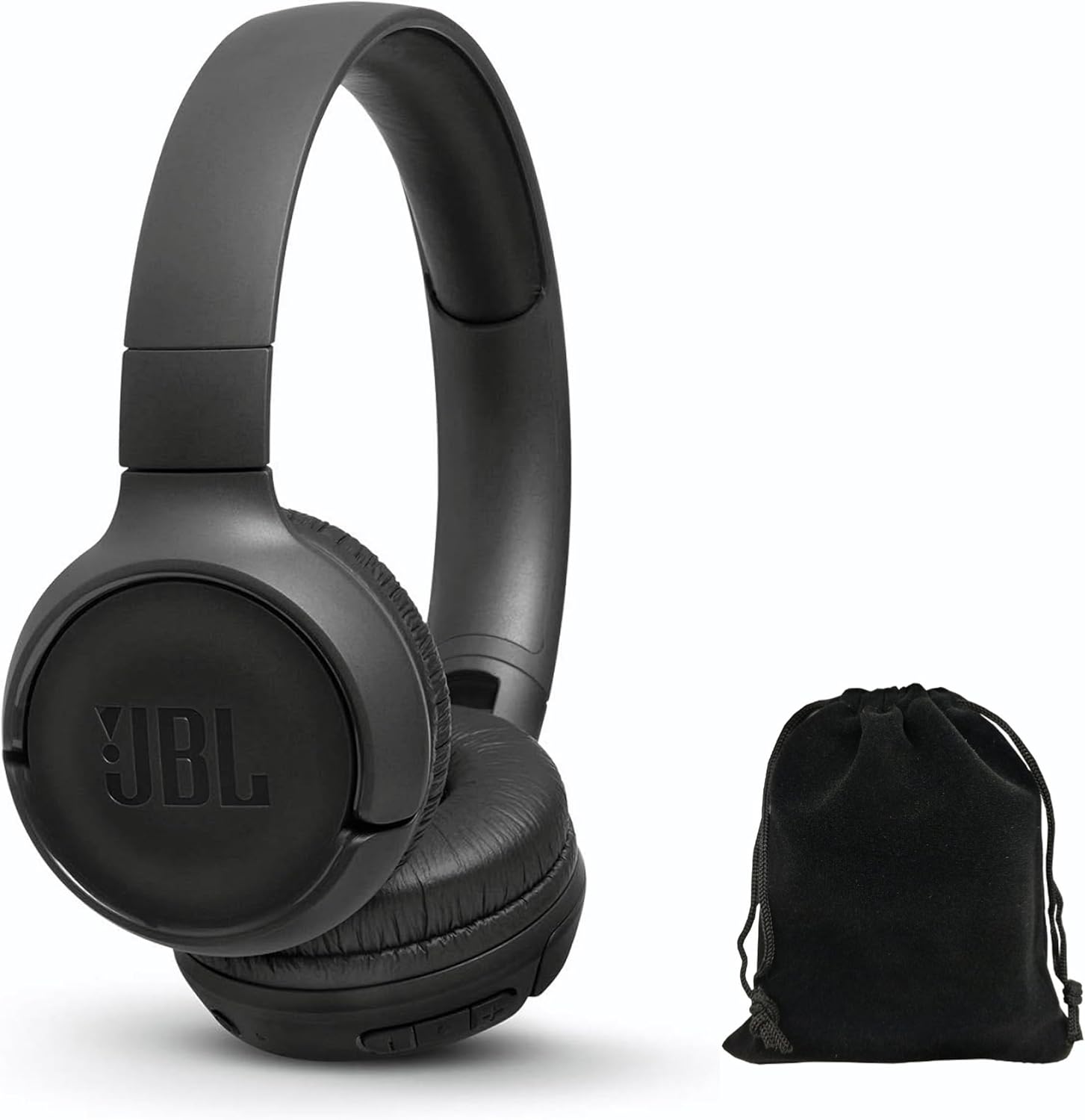 JBL Tune 500BT Wireless On-Ear Headphones – Black, Includes Storage Case/Pouch