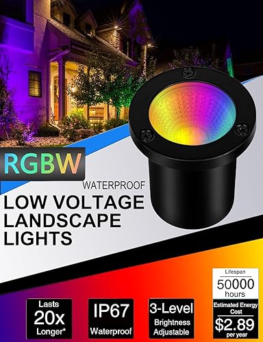 Miniatura 4 de Luces LED RGB de bajo voltaje para paisaje, luces LED que cambian de color, luz exterior en el suelo, focos impermeables de 12-24 V iluminación de