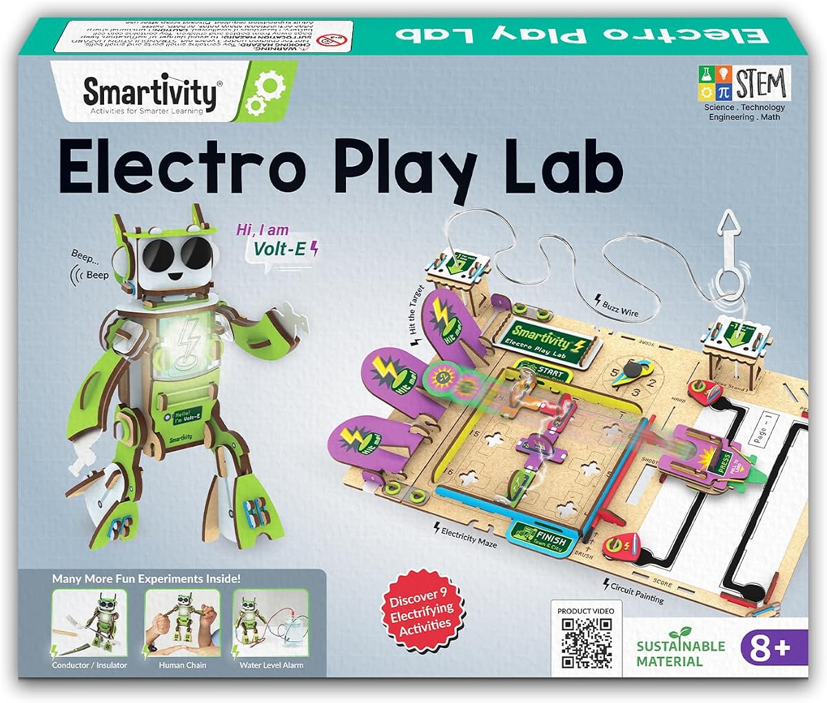 Smartivity Electricity Science Kit for Kids 8-14 Years | 8+ Circuit Experiments & DIY Electric Robot with Light and Sound | Science Kit | Birthday Gift Boys & Girls 8-14
