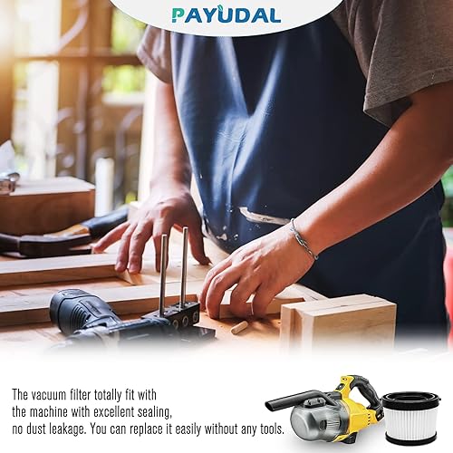 Miniatura 6 de Paquete de 4 filtros HEPA de repuesto DCV501HB DCV5011H. Compatible con filtro de vacío inalámbrico de mano DEWALT de 20 V. En comparación con el